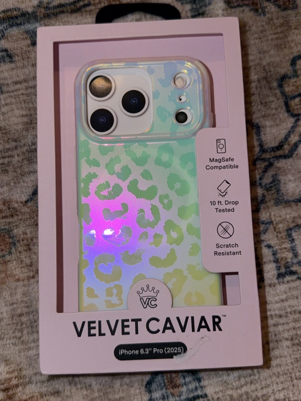 Velvet Caviar Iridescent Green Leopard iPhone Case - Fits iPhone 16 pro
